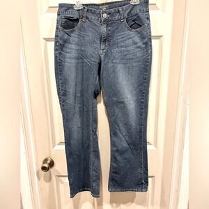 Riders by Lee Womens 14P Med Wash Straight Leg Jeans Comfy Classic Mid Rise